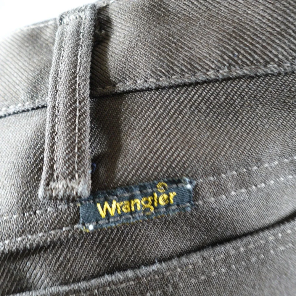 Vintage Wrangler Jeans Mens 38x30 Brown Wrancher Dress Slacks Flare Leg